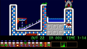 'Nowhere but up' - a custom level created for Lemmini using the Sega Game Gear's tile set.