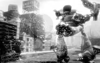 Phantom Crash Xbox art showing a giant robot pointing a gun