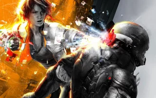 Remember Me artwork showing a female hero punching an armoured man