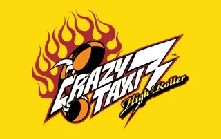 Crazy Taxi 3: High Roller logo on a yellow background