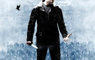 Fahrenheit: The Indigo Prophecy art showing a man holding a knife against a wintery backdrop